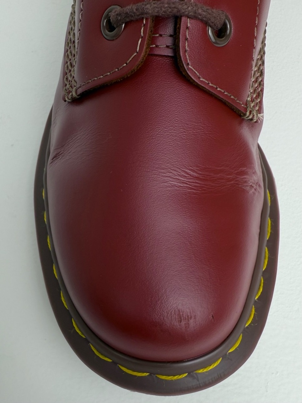 Dr. Martens 1460 Made in England Oxblood Red Quilon Leather Lace Up Boots UK 5 - Picture 10 of 17